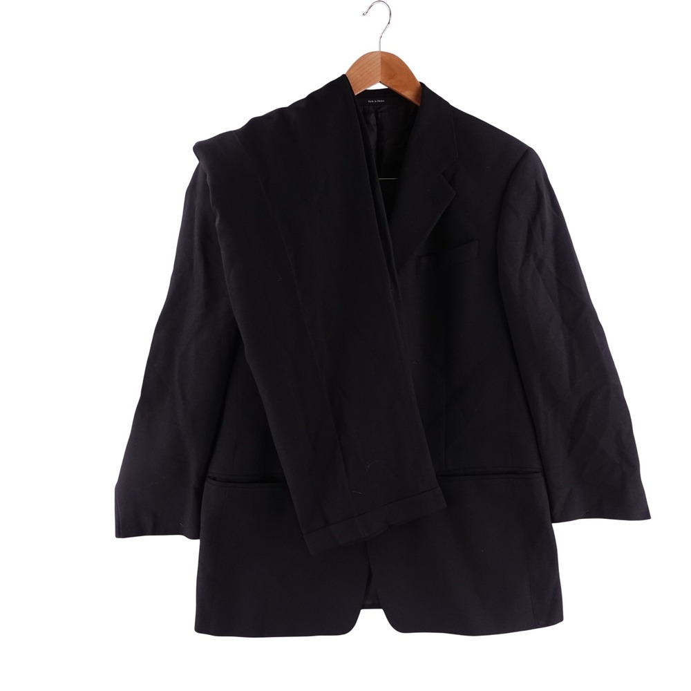 Mani Giorgio Armani Mens 40R Wool 3 Button Suit Black 2482BE